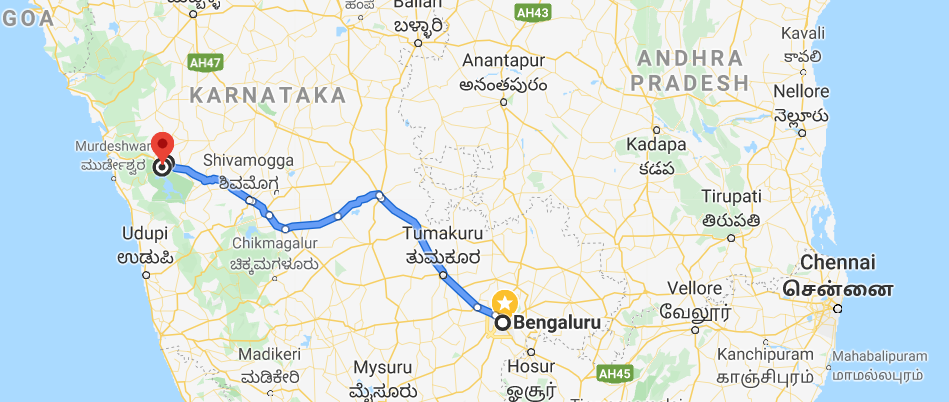 Bangalore to Honnemaradu